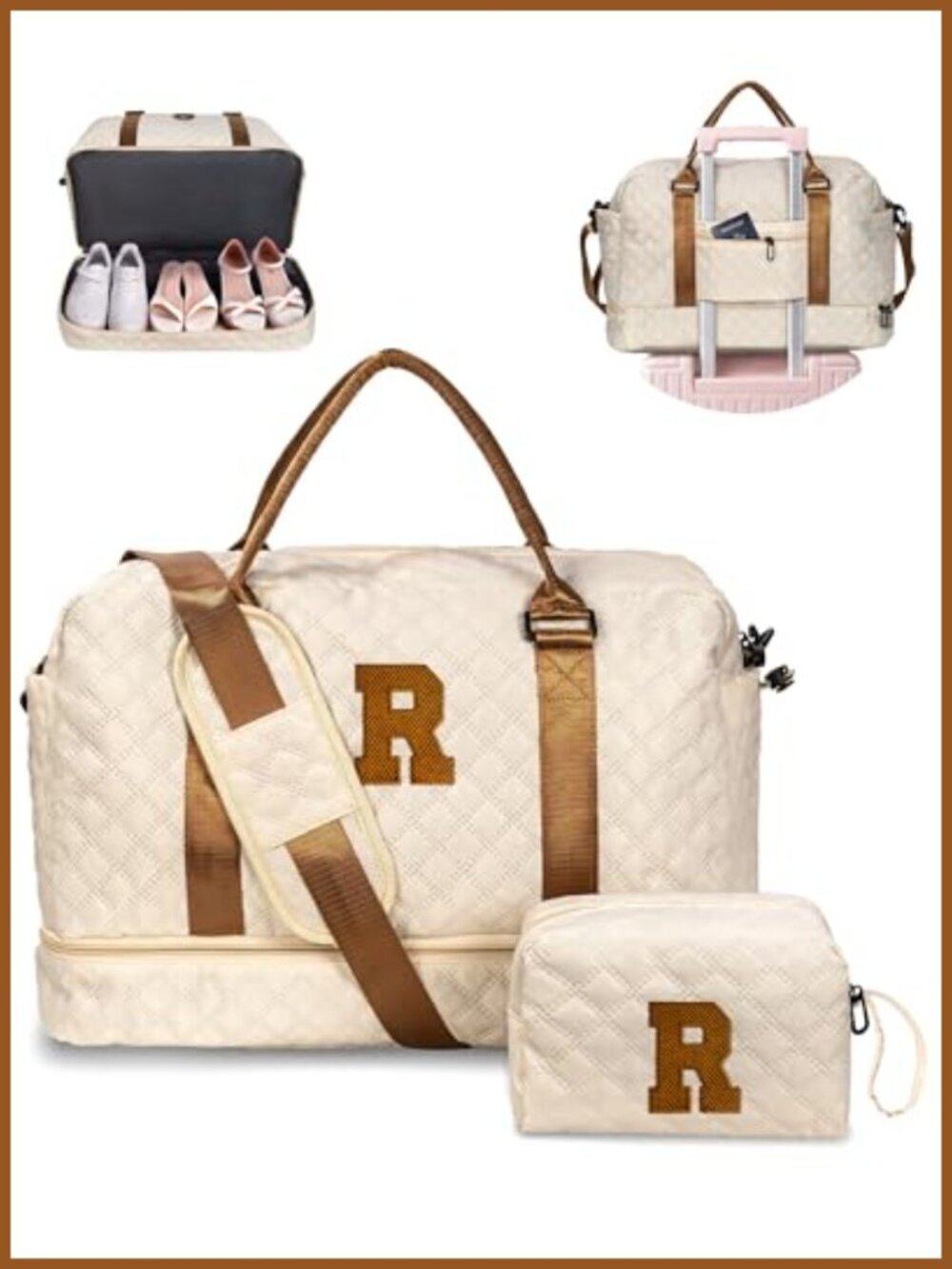 Personalized Weekender Duffel Bag with Shoe Compartment & Wet Pocket Polyester